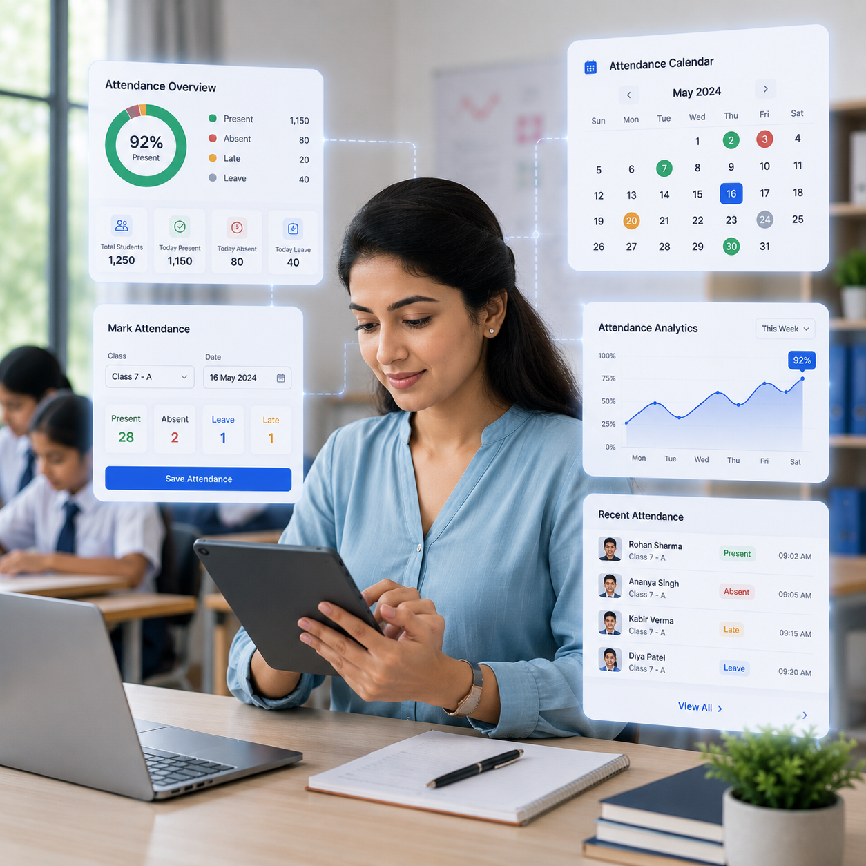 Schoolixa attendance dashboard